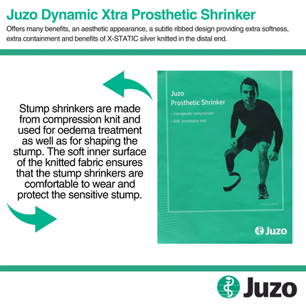 Juzo Dynamic Xtra Prosthetic Shrinker, Below Knee, 30-40 mmHg, Black - HV Supply