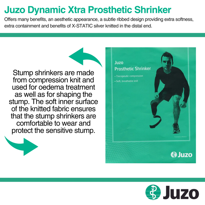 Juzo Dynamic Xtra Prosthetic Shrinker, Above Knee, 20-30 mmHg, Black - HV Supply