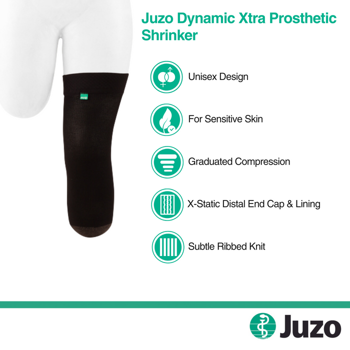 Juzo Dynamic Xtra Prosthetic Shrinker, Above Knee, 20-30 mmHg, Black - HV Supply