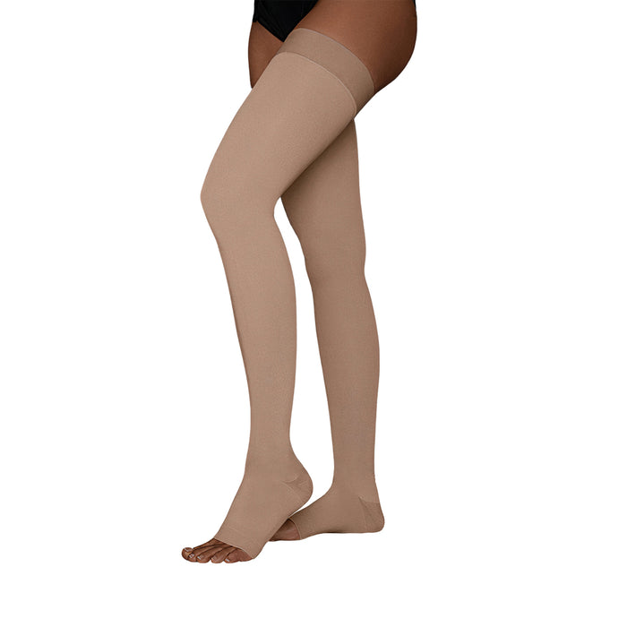 Juzo Move Compression Stockings, 30-40 mmHg, Thigh High, Silicone Band, Open Toe - HV Supply