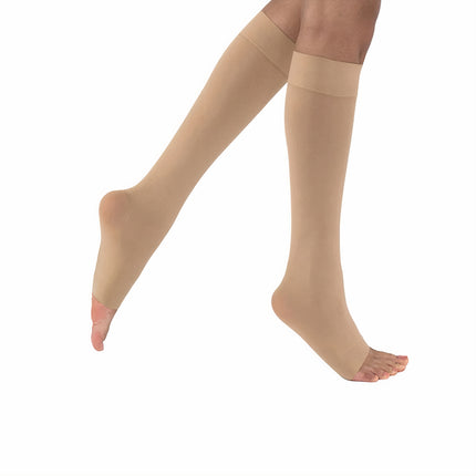 Juzo Naturally Sheer Compression Stockings, 15-20 mmHg, Knee High, Open Toe - HV Supply