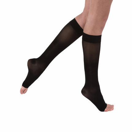 Juzo Naturally Sheer Compression Stockings, 15-20 mmHg, Knee High, Open Toe - HV Supply