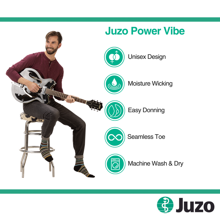 Juzo Power Vibe Compression Socks, 20-30 mmHg, Knee High, Closed Toe - HV Supply