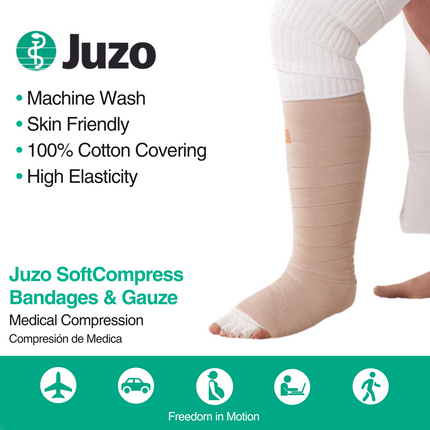 Juzo SoftCompress Bandages & Gauze. Gauze Bandage, White (Box of 10) - HV Supply