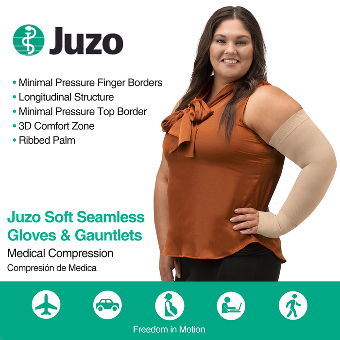 Juzo Soft Seamless Compression Gloves & Gauntlets, 15-20 mmHg, Glove - HV Supply