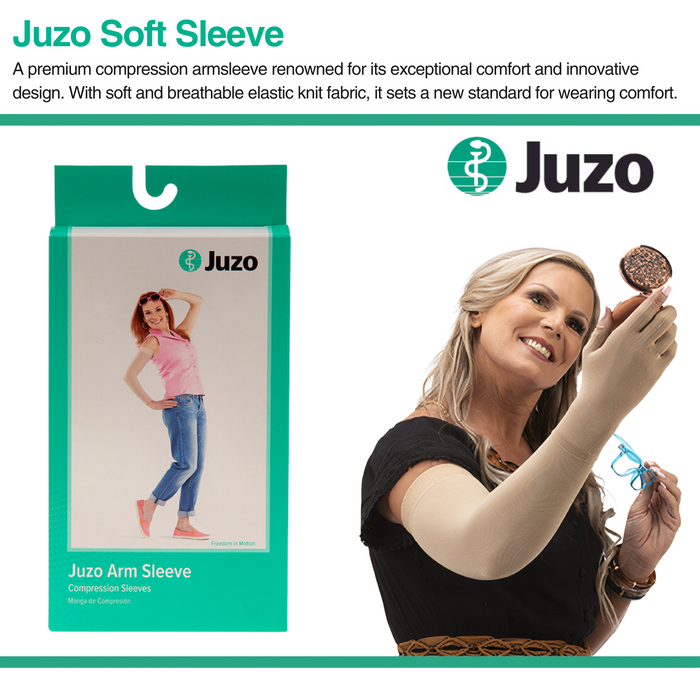 Juzo Soft Compression Arm Sleeve 20-30 mmHg, Silicone Dot Band - HV Supply