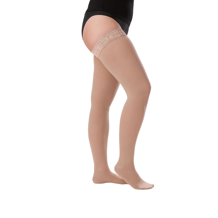 Juzo Soft Compression Stockings, 20-30 mmHg, Thigh High, Silicone Band, Closed Toe - HV Supply