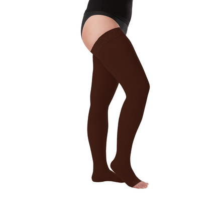 Juzo Soft Compression Stockings, 20-30 mmHg, Thigh High, Silicone Band, Open Toe - HV Supply