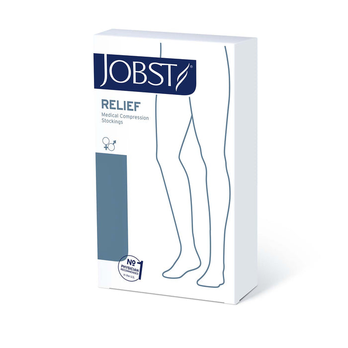 JOBST Relief Compression Stockings 20-30 mmHg Knee High, Silicone Dot Band, Closed Toe, Beige