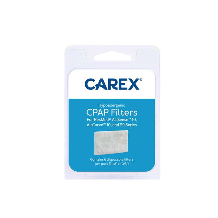 Carex AirSense/AirCurve 10/S9 Series Hypoallergenic Filter for ResMed Devices (6 per Pack)
