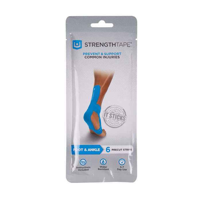 STRENGTHTAPE Kinesiology Tape Kit, Ankle & Foot, 6 Strips