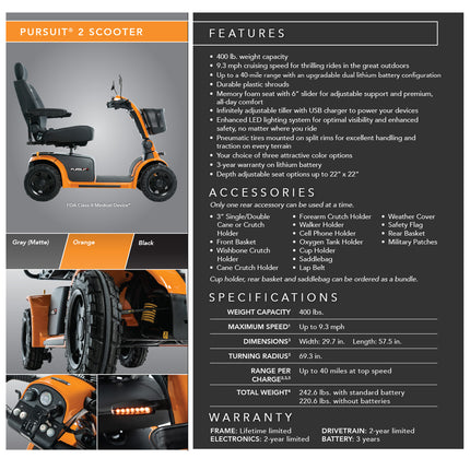 Pride Mobility Pursuit 2.0 SC7132 Mobility Scooter