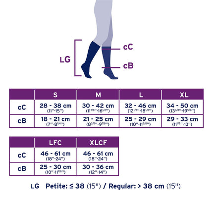 JOBST Relief Compression Stockings 30-40 mmHg Knee High, Silicone Dot Band, Open Toe, Beige