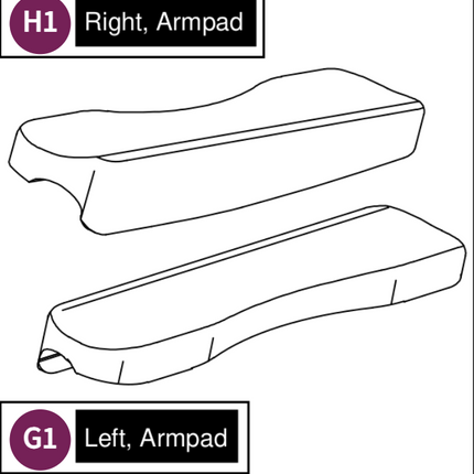 Pride Mobility Jazzy Carbon Arm Pads (Left & Right) - Replacement Parts