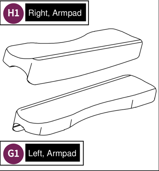 Pride Mobility Jazzy Carbon Arm Pads (Left & Right) - Replacement Parts