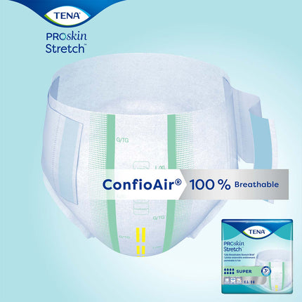 TENA ProSkin Stretch Super Incontinence Brief 41"- 64", Heavy Absorbency, Unisex, Large/X-Large