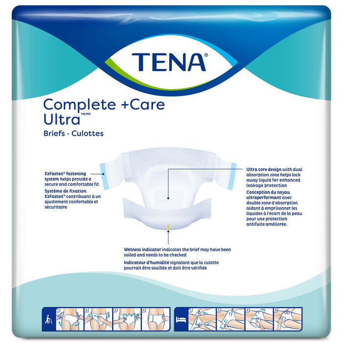 TENA Complete +Care Ultra Incontinence Brief 58"- 69", Moderate Absorbency, Unisex, 2X-Large