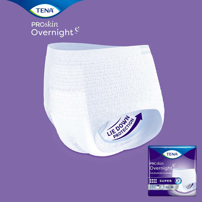 TENA ProSkin Overnight Super Protective Incontinence Underwear 34"- 44", Heavy Absorbency, Unisex, Medium