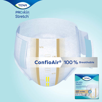 TENA ProSkin Stretch Ultra Incontinence Brief 33"- 52", Heavy Absorbency, Unisex, Medium/Regular