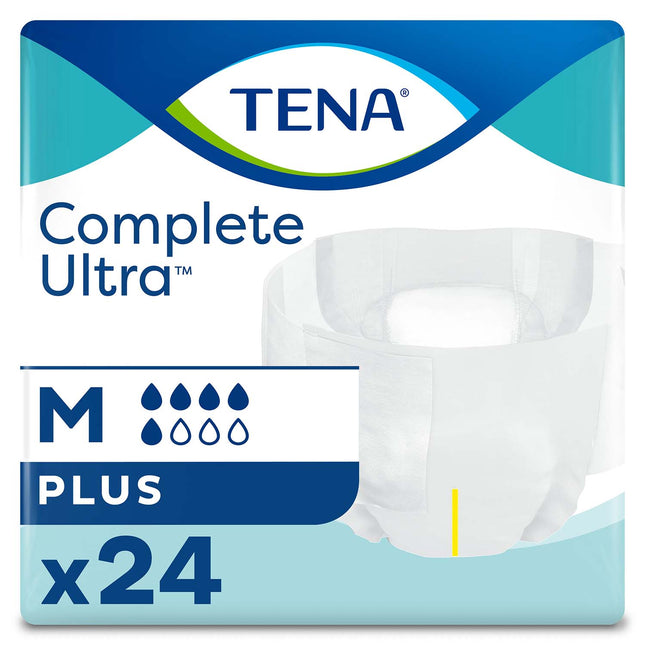 TENA Complete Ultra Incontinence Brief 32"- 44", Moderate Absorbency, Unisex, Medium