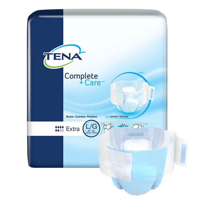 TENA Complete +Care Incontinence Brief 40"- 56", Moderate Absorbency, Unisex, Large