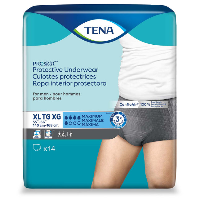 TENA ProSkin Protective Incontinence Underwear for Men 55"- 66", Moderate Absorbency, X-Large