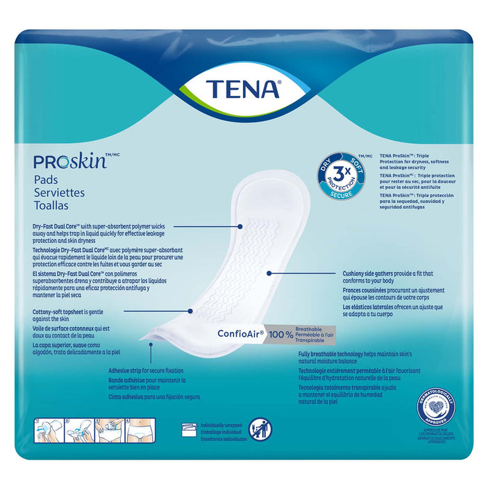 TENA ProSkin Day Light Incontinence Pad 13", Light Absorbency, Unisex
