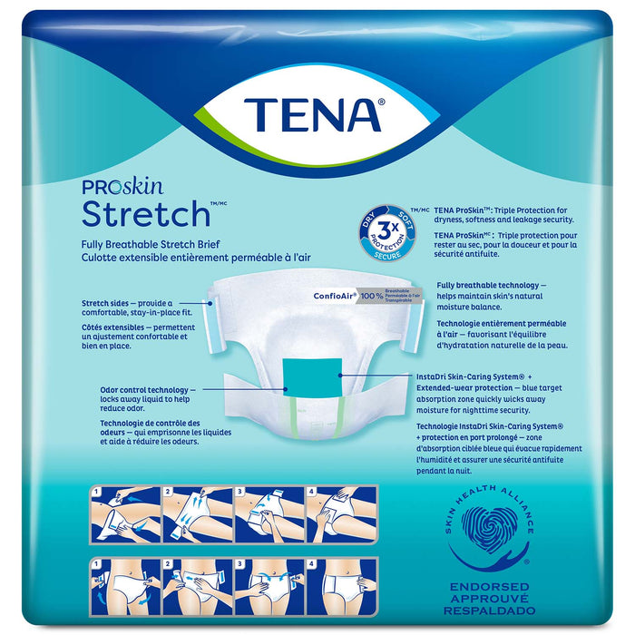 TENA ProSkin Stretch Super Incontinence Brief 41"- 64", Heavy Absorbency, Unisex, Large/X-Large