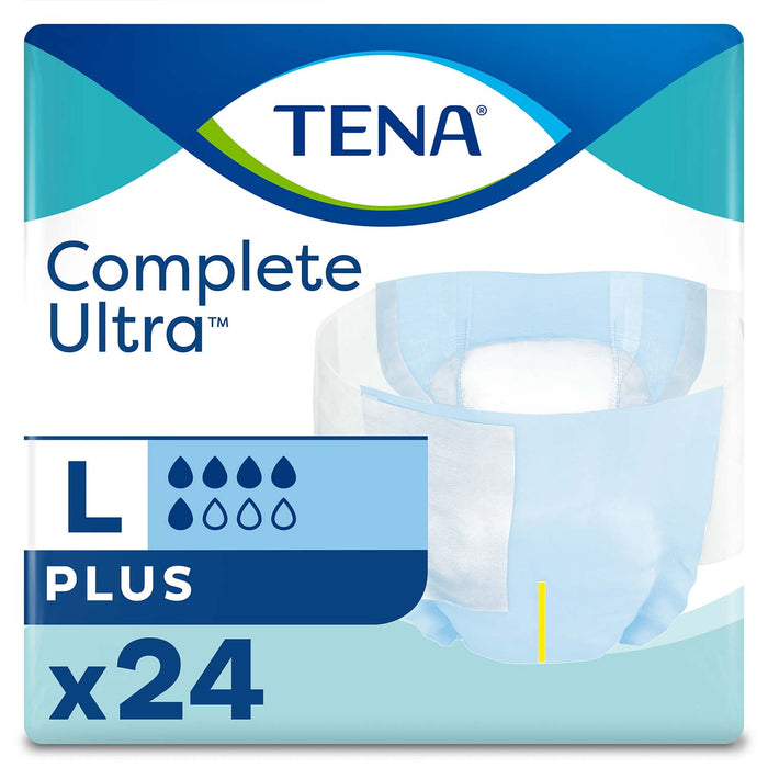 TENA Complete Ultra Incontinence Brief 40"- 56", Moderate Absorbency, Unisex, Large