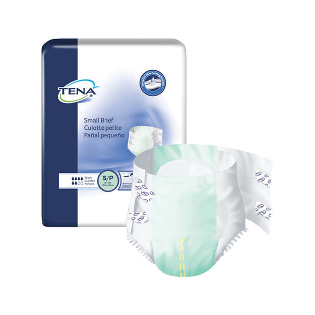 TENA Small Incontinence Brief 22"- 36", Moderate Absorbency, Unisex, Small