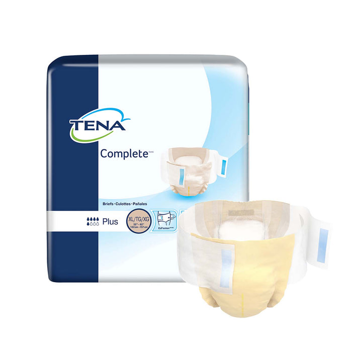 TENA Complete Incontinence Brief 52"- 62", Moderate Absorbency, Unisex, X-Large
