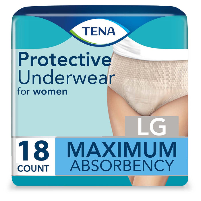 TENA ProSkin Protective Incontinence Underwear for Women 45- 58, Moderate  Absorbency, Large