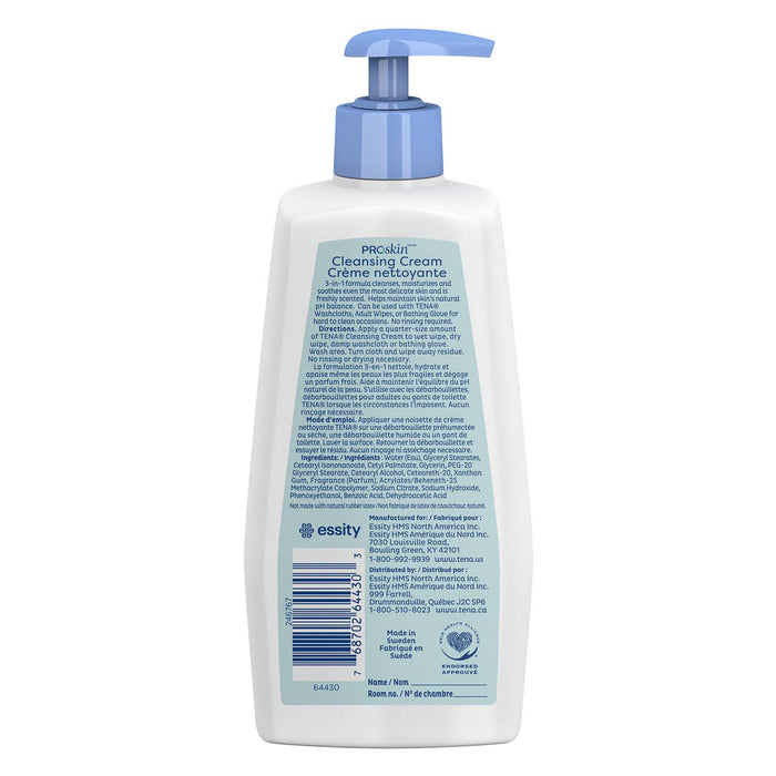 TENA ProSkin Cleansing Cream Rinse-Free Body Wash, Scented, 16.9 fl. oz. Pump Bottle