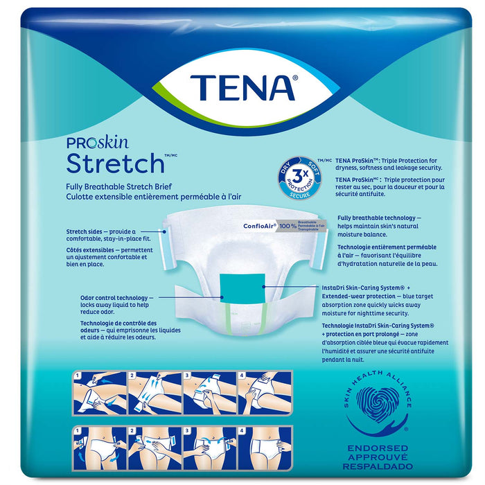 TENA ProSkin Stretch Super Incontinence Brief 33"- 52", Heavy Absorbency, Unisex, Medium/Regular