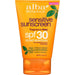 Alba Botanica Sensitive Sunscreen SPF 30, Fragrance Free, 4 Ounce - HV Supply