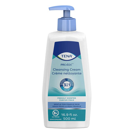 TENA ProSkin Cleansing Cream Rinse-Free Body Wash, Scented, 16.9 fl. oz. Pump Bottle