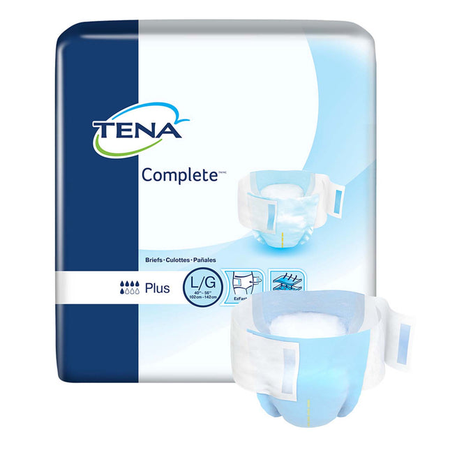 TENA Complete Incontinence Brief 40"- 56", Moderate Absorbency, Unisex, Large