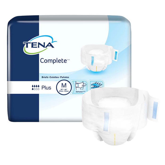TENA Complete Incontinence Brief 32"- 44", Moderate Absorbency, Unisex, Medium