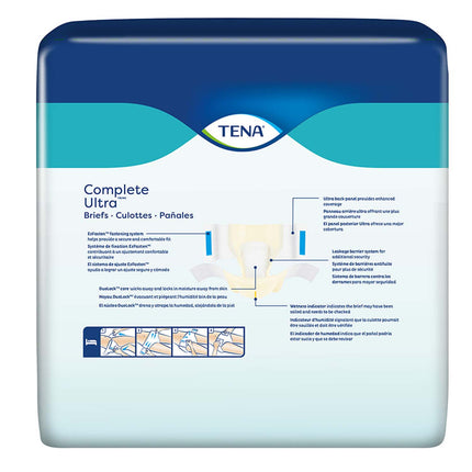 TENA Complete Ultra Incontinence Brief 52"- 62", Moderate Absorbency, Unisex, X-Large, 24 Count