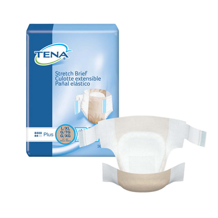TENA Stretch Plus Incontinence Brief 41"- 64", Moderate Absorbency, Unisex, Large/X-Large