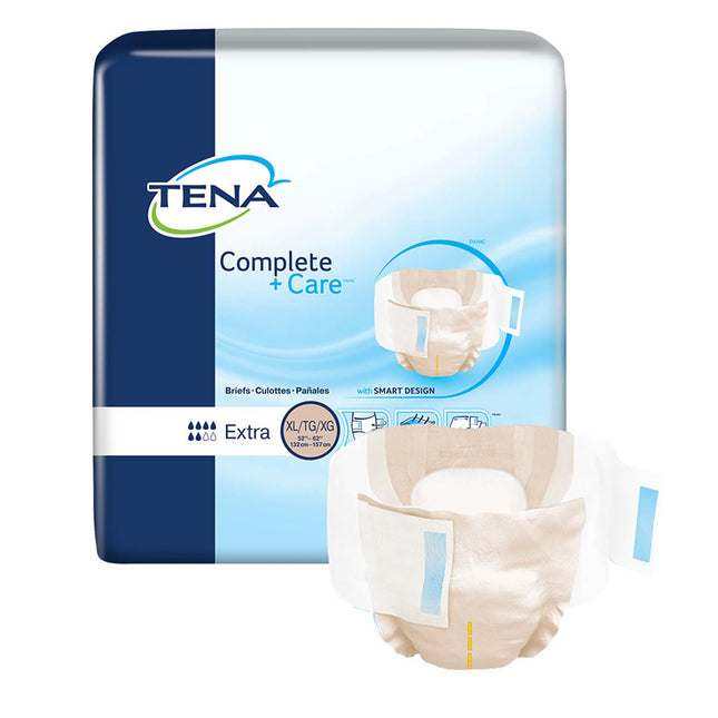 TENA Complete +Care Incontinence Brief 52"- 62", Moderate Absorbency, Unisex, X-Large