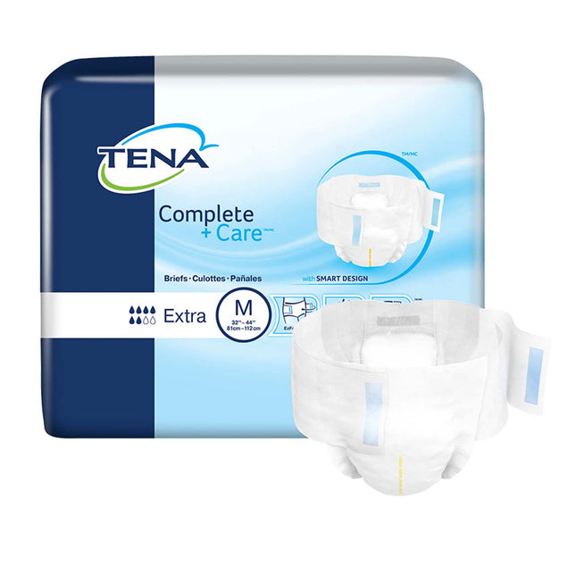 TENA Complete +Care Incontinence Brief 32"- 44", Moderate Absorbency, Unisex, Medium