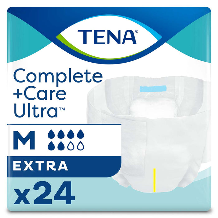 TENA Complete +Care Ultra Incontinence Brief 32"- 44", Moderate Absorbency, Unisex, Medium