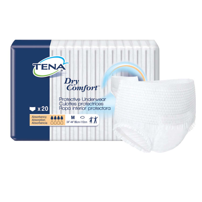 TENA Dry Comfort Protective Incontinence Underwear 34"- 44", Moderate Absorbency, Unisex, Medium