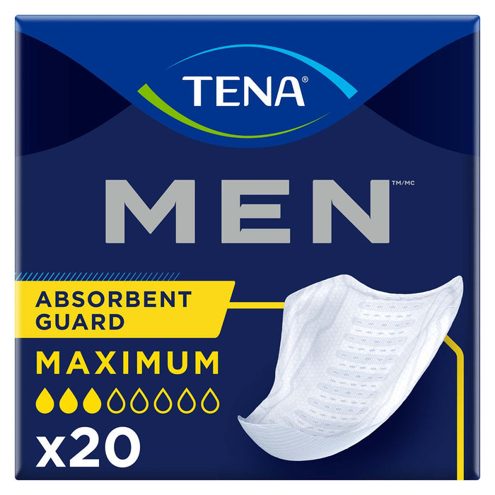 TENA Men Maximum Guard Incontinence Pad for Men 8, Maximum Absorbency