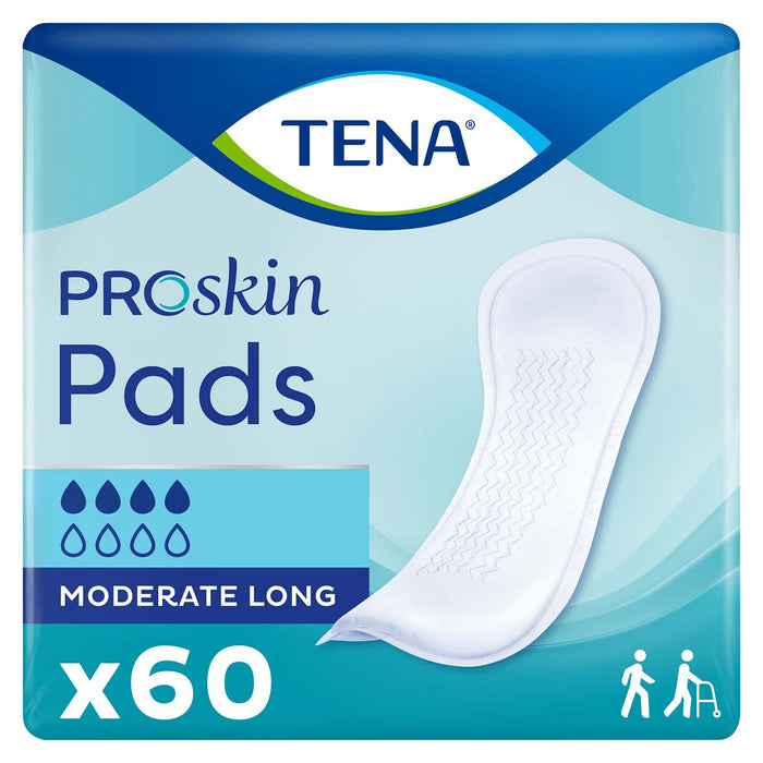 TENA ProSkin Moderate Long Absorbent Pads for Women 12", Long Length