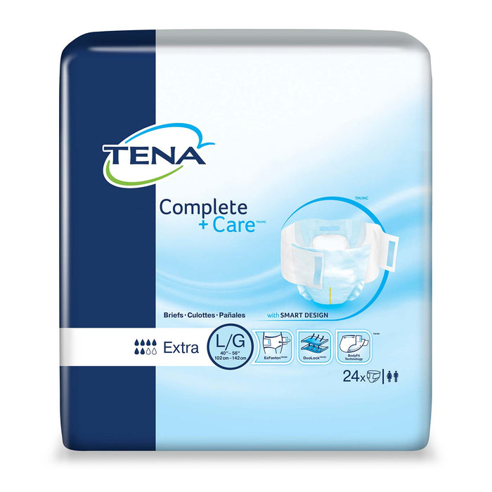 TENA Complete +Care Incontinence Brief 40"- 56", Moderate Absorbency, Unisex, Large