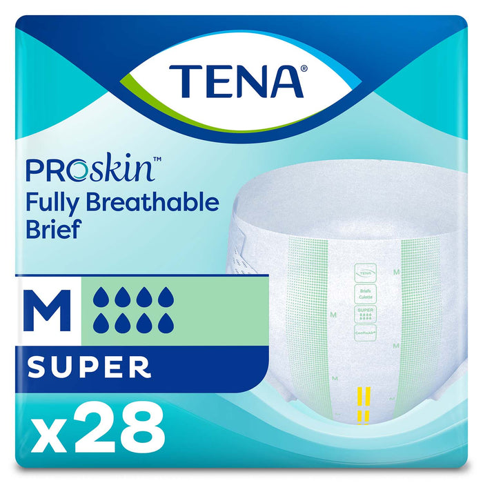 TENA ProSkin Super Incontinence Brief 34"- 47", Heavy Absorbency, Unisex, Medium