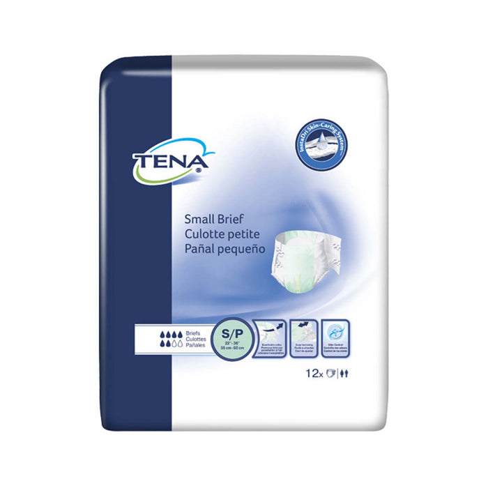 TENA Small Incontinence Brief 22"- 36", Moderate Absorbency, Unisex, Small