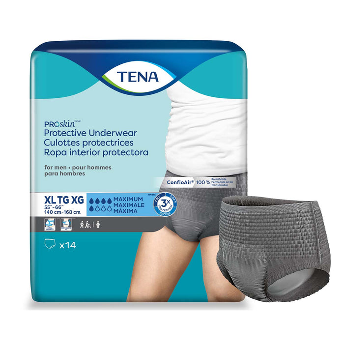 TENA ProSkin Protective Incontinence Underwear for Men 55"- 66", Moderate Absorbency, X-Large